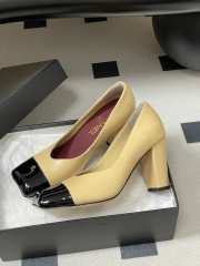 Uubags Chanel High Heels Glossy Sheepskin & Calfskin In Black/ Beige 9cm - 5