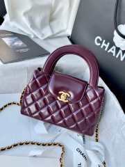 Uubags Chanel Kelly 25C Lambskin Letaher Burgundy Bag 13x19x7cm - 1