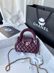 Uubags Chanel Kelly 25C Lambskin Letaher Burgundy Bag 13x19x7cm - 6