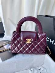 Uubags Chanel Kelly 25C Lambskin Letaher Burgundy Bag 13x19x7cm - 4