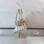 Uubags Miu Miu 5BA327 shiny leather top-handle bag in travertine stone 27x16x13cm - 6