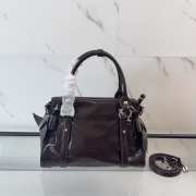 Uubags Miu Miu 5BA327 shiny leather top-handle bag in dark brown 27x16x13cm - 5