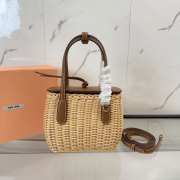 Uubags Miu Miu 5BA222 Woven Wicker Top Handle Bag 15x20x8.5cm - 1