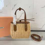 Uubags Miu Miu 5BA222 Woven Wicker Top Handle Bag 15x20x8.5cm - 6