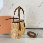 Uubags Miu Miu 5BA222 Woven Wicker Top Handle Bag 15x20x8.5cm - 3