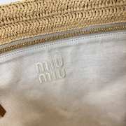 Uubags Miu Miu Raffia-Effect Crochet Tote Bag In Beige 38.5x40x10cm - 4