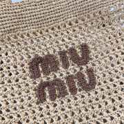 Uubags Miu Miu Raffia-Effect Crochet Tote Bag In Beige 38.5x40x10cm - 2