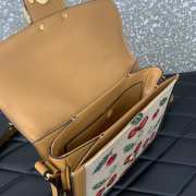 Uubags Valentino Garavani Quiltie 67 Bag Jacquard Raffia With Cherryfic Pattern 24.5x18.5x8cm - 5
