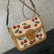 Uubags Valentino Garavani Quiltie 67 Bag Jacquard Raffia With Cherryfic Pattern 24.5x18.5x8cm - 6