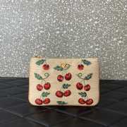 Uubags Valentino Vlogo Signature Pouch In Jacquard Raffia With Cherryfic Pattern 24x16cm - 1