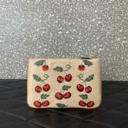 Uubags Valentino Vlogo Signature Pouch In Jacquard Raffia With Cherryfic Pattern 24x16cm - 5