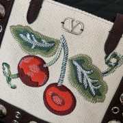 Uubags Valentino Garavani Nellcôte Mini Embroidered Shopping Bag In Brown/Multicolor 21x16x5cm - 5