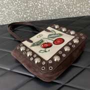 Uubags Valentino Garavani Nellcôte Mini Embroidered Shopping Bag In Brown/Multicolor 21x16x5cm - 3