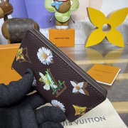 Uubags Louis Vuitton M27542 Pocket Organizer Wallet In Brown Monogram Flowers Canvas Material 7.5x11.1x1cm - 3