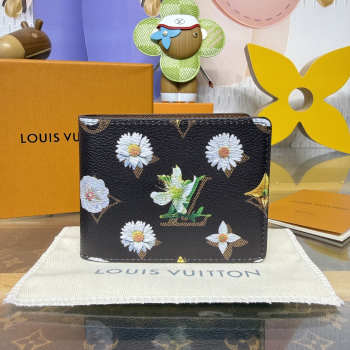 Uubags Louis Vuitton M27547 Slender Wallet In Brown Monogram Flowers Canvas Material 11x8.5x2cm