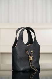 New Arrivals 2026 Chanel Small Shopping Bag Calfskin And Gold-Plated Metal In Black 27.5x21x10cm - 2