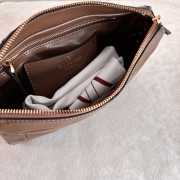 Uubags Valentino Garavani Panthea Small Bag In Brown Nappa Leather With A Chevron Pattern 24x14x6cm - 6