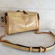 Uubags Valentino Garavani Panthea Small Bag In Caramel Nappa Leather With A Chevron Pattern 24x14x6cm - 1