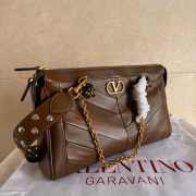 Uubags Valentino Garavani Panthea Bag In Brown Nappa Leather With Chevron Pattern 33x19.5x9cm - 5
