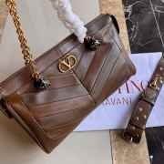 Uubags Valentino Garavani Panthea Bag In Brown Nappa Leather With Chevron Pattern 33x19.5x9cm - 3