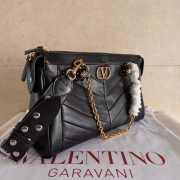 Uubags Valentino Garavani Panthea Bag In Black Nappa Leather With Chevron Pattern 33x19.5x9cm - 3