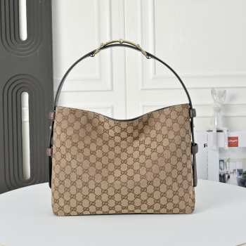 Uubags Gucci Beatrix medium tote bag brown and beige original GG canvas bag 35x27.5x11cm