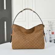 Uubags Gucci Beatrix medium tote bag in brown suede leather 35x27.5x11cm - 1