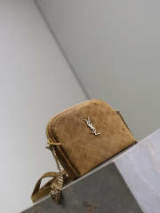 Uubags YSL Gaby zipped pouch in dark cork suede leather 19x12x3cm - 2