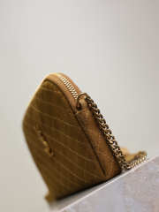 Uubags YSL Gaby zipped pouch in dark cork suede leather 19x12x3cm - 5