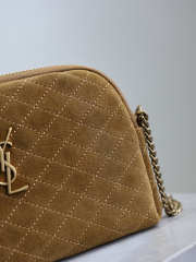Uubags YSL Gaby zipped pouch in dark cork suede leather 19x12x3cm - 6