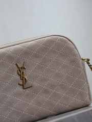 Uubags YSL Gaby zipped pouch in light grey suede leather 19x12x3cm - 2