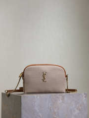 Uubags YSL Gaby zipped pouch in desert dust and brick canvas leather 19x11x3cm - 1