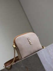 Uubags YSL Gaby zipped pouch in desert dust and brick canvas leather 19x11x3cm - 6