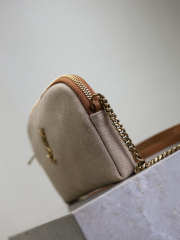 Uubags YSL Gaby zipped pouch in desert dust and brick canvas leather 19x11x3cm - 5