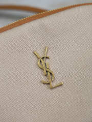 Uubags YSL Gaby zipped pouch in desert dust and brick canvas leather 19x11x3cm - 2