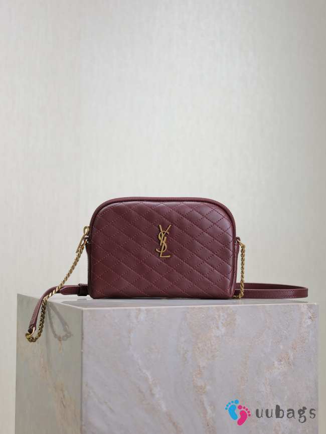 Uubags YSL Gaby camera bag in burgundy lambskin leather 19x12x3cm - 1