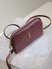 Uubags YSL Gaby camera bag in burgundy lambskin leather 19x12x3cm - 2