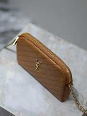 Uubags YSL Gaby zipped pouch in quilted lambskin brown 19x12x3cm - 6