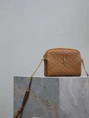 Uubags YSL Gaby zipped pouch in quilted lambskin brown 19x12x3cm - 5