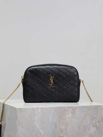 Uubags YSL Gaby zipped pouch in quilted lambskin black 19x12x3cm
