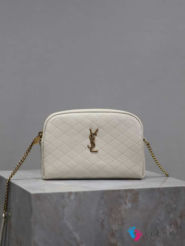 Uubags YSL Gaby zipped pouch in quilted lambskin white 19x12x3cm - 1