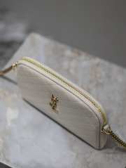 Uubags YSL Gaby zipped pouch in quilted lambskin white 19x12x3cm - 6