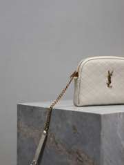 Uubags YSL Gaby zipped pouch in quilted lambskin white 19x12x3cm - 5