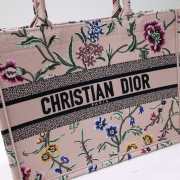Uubags Dior Medium Book Tote Floral Embroidery In Pink Multicolor 36.5x28x14cm  - 4
