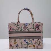 Uubags Dior Medium Book Tote Floral Embroidery In Pink Multicolor 36.5x28x14cm  - 5