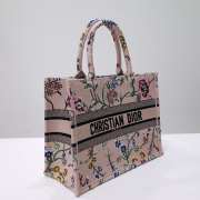 Uubags Dior Medium Book Tote Floral Embroidery In Pink Multicolor 36.5x28x14cm  - 6