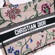Uubags Dior Small Book Tote Floral Embroidery In Pink Multicolor 26.5x21x14cm - 2