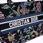 Uubags Dior Small Book Tote Floral Embroidery In Black Multicolor 26.5x21x14cm - 3