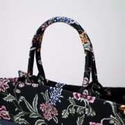 Uubags Dior Medium Book Tote Floral Embroidery In Black Multicolor 36.5x28x14cm - 6