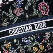 Uubags Dior Medium Book Tote Floral Embroidery In Black Multicolor 36.5x28x14cm - 2